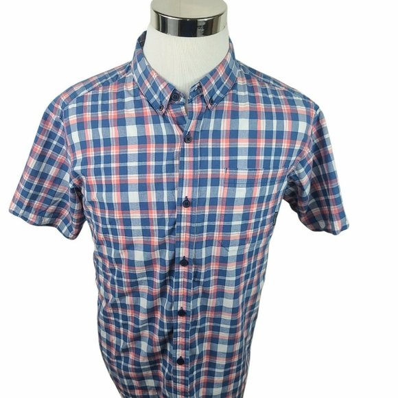 Columbia Mens Large Blue , Pink,  White Plaid  Button Down Shirt - Picture 1 of 8